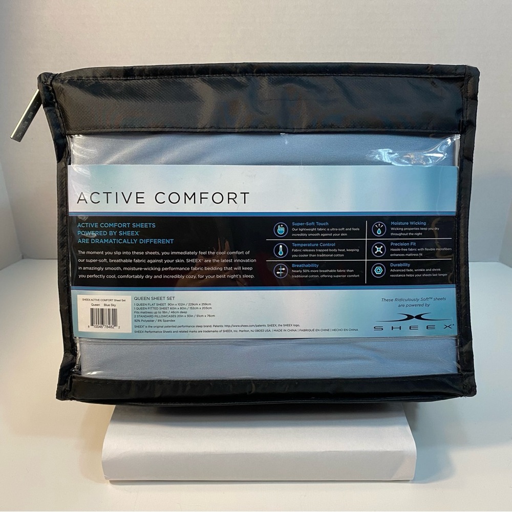 SHEEX Active Comfort Queen Sheet Set - Blue Sky - Picture 2 of 5